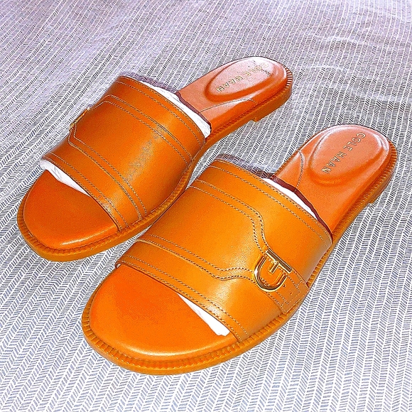 ๐ฃCOLE HAAN Charlotte Slide Sandal in Pecan Leather - Picture 10 of 14